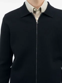 Tiger of Sweden Celyn Wool Blend Zip-up Cardigan Dark Blue