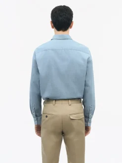 Tiger of Sweden Lowan Casual Cotton Shirt Blue