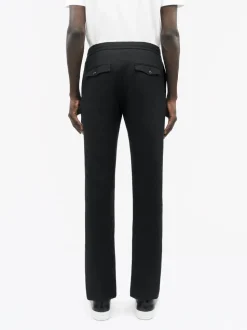 Tiger of Sweden Tannen Drawstring Linen Trousers Black