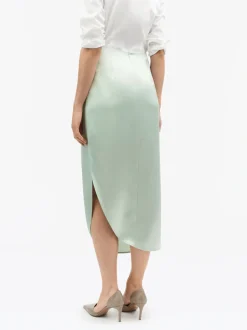 Tiger of Sweden Valenie Drapey Satin Skirt Light Green