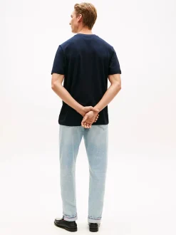 Tommy Hilfiger Global Stripe Pique Pocket Tee Navy Blue