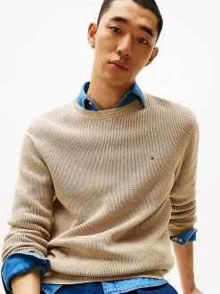 Tommy Hilfiger Racking Structure C-Neck Sweater Sandalwood Heather