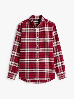 Tommy Hilfiger Regular Fit Tartan Check Flannel Shirt Regatta Red