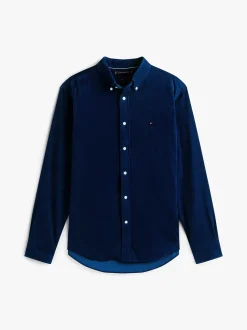Tommy Hilfiger Regular Fit Flag Embroidery Corduroy Shirt Imperial Navy