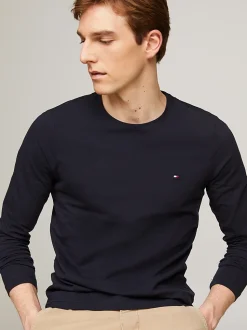 Tommy Hilfiger Slim Long Sleeve T-Shirt Navy Blue