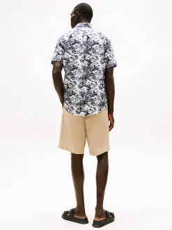 Tommy Hilfiger Tropical Print Pure Linen Shirt Desert Sky Allover