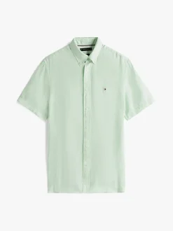 Tommy Hilfiger Washed Pure Linen Shirt Opal Green