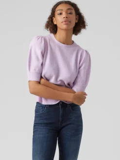 Vero Moda Vmdoffy 2/4 O Neck Pullover Purple Orchid Bloom