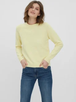 Vero Moda Vmdoffy  Ls O Neck Blouse Yellow Lemon Meringue