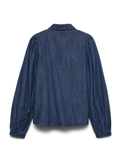 Vero Moda Vmnily Ls Dnm Shirt Dark Blue Denim