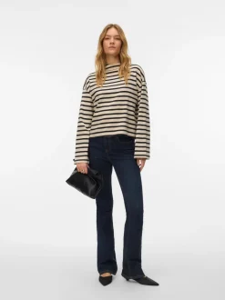 Vero Moda Vmurena Ls Oversized Funnel Neck Top White Birch