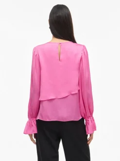 Vicarley Flounce Top Fiji Pink