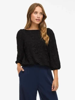 Videvera Boatneck Top Black Beauty