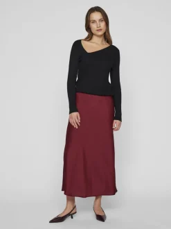 Viellette HW Midi Skirt Cabernet