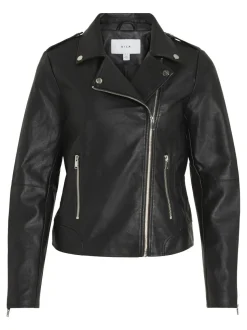 Vila Cara Coated Jacket Black