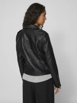 Vila Cara Coated Jacket Black