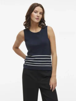 Vila Kippa Knit Top Navy Blazer