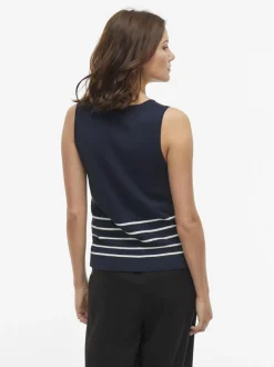 Vila Kippa Knit Top Navy Blazer