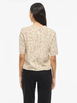 Vila Vimayas O-Neck 2/4 Knit Super Light Natural Melan