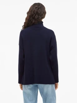 Viostria Rollneck Knit Navy Blazer