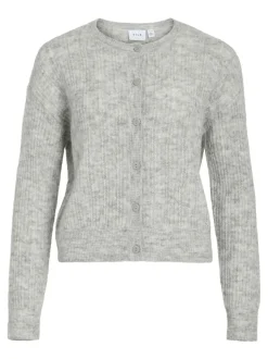Vipretty Pointelle Cardigan Light Grey Melange