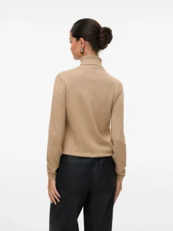 Vmhappyglitter Rollneck Pullover Silver Mink