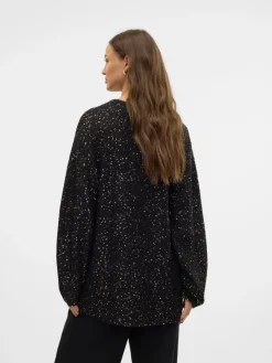 Vmleilani Long Glitter Knit Black