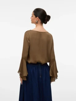 Vmliva Wide Sleeve Top Brown