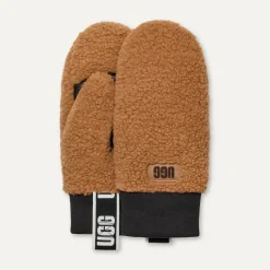 Women’s UGGfluff Mitten With Logo Tape Chestnut
