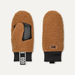 Women’s UGGfluff Mitten With Logo Tape Chestnut
